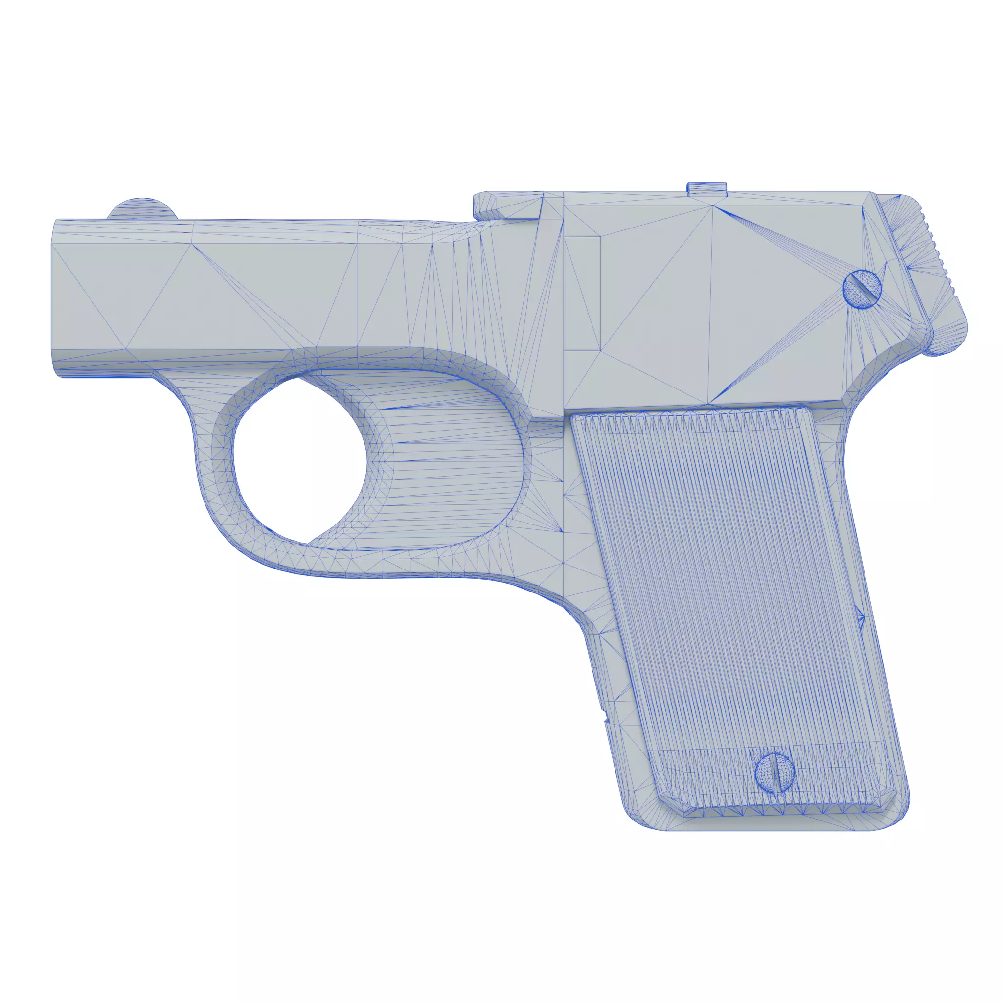 Game Ready Mossberg Brownie Pistol 3D Model Low High Poly 21k Low-poly 3D model_3