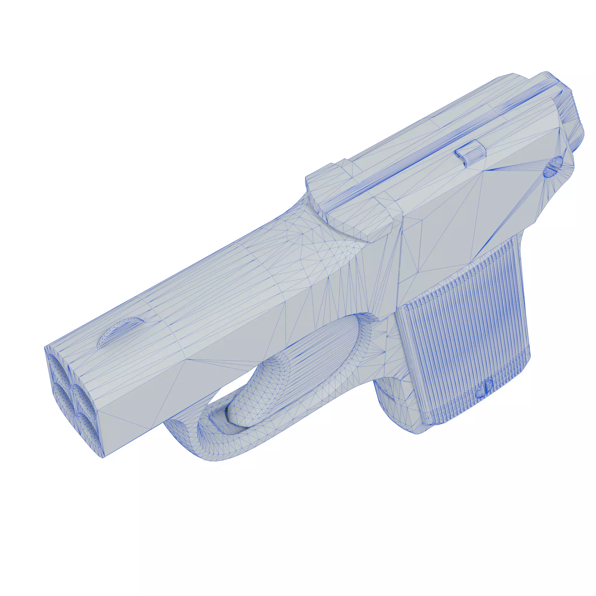 Game Ready Mossberg Brownie Pistol 3D Model Low High Poly 21k Low-poly 3D model_5