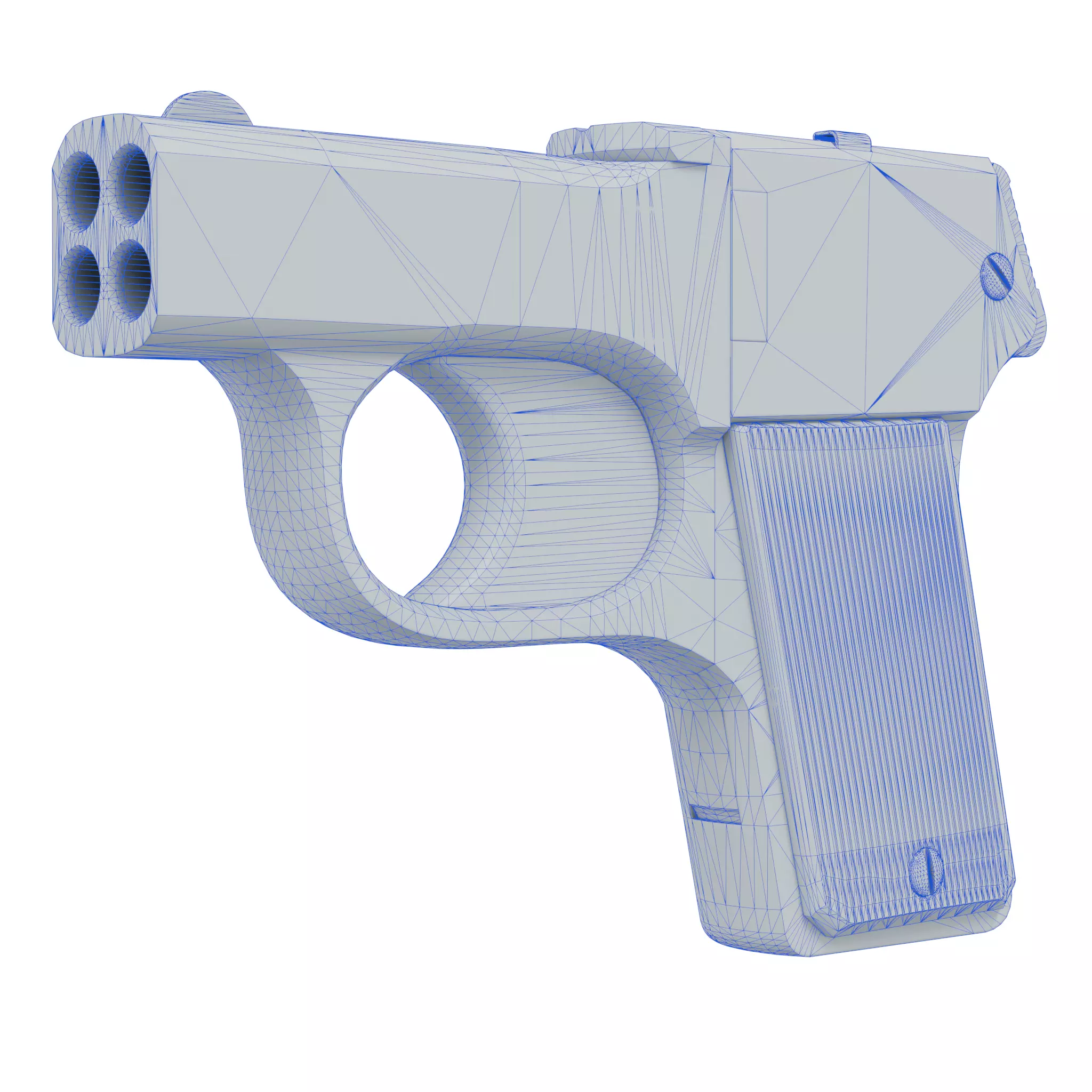 Game Ready Mossberg Brownie Pistol 3D Model Low High Poly 21k Low-poly 3D model_1