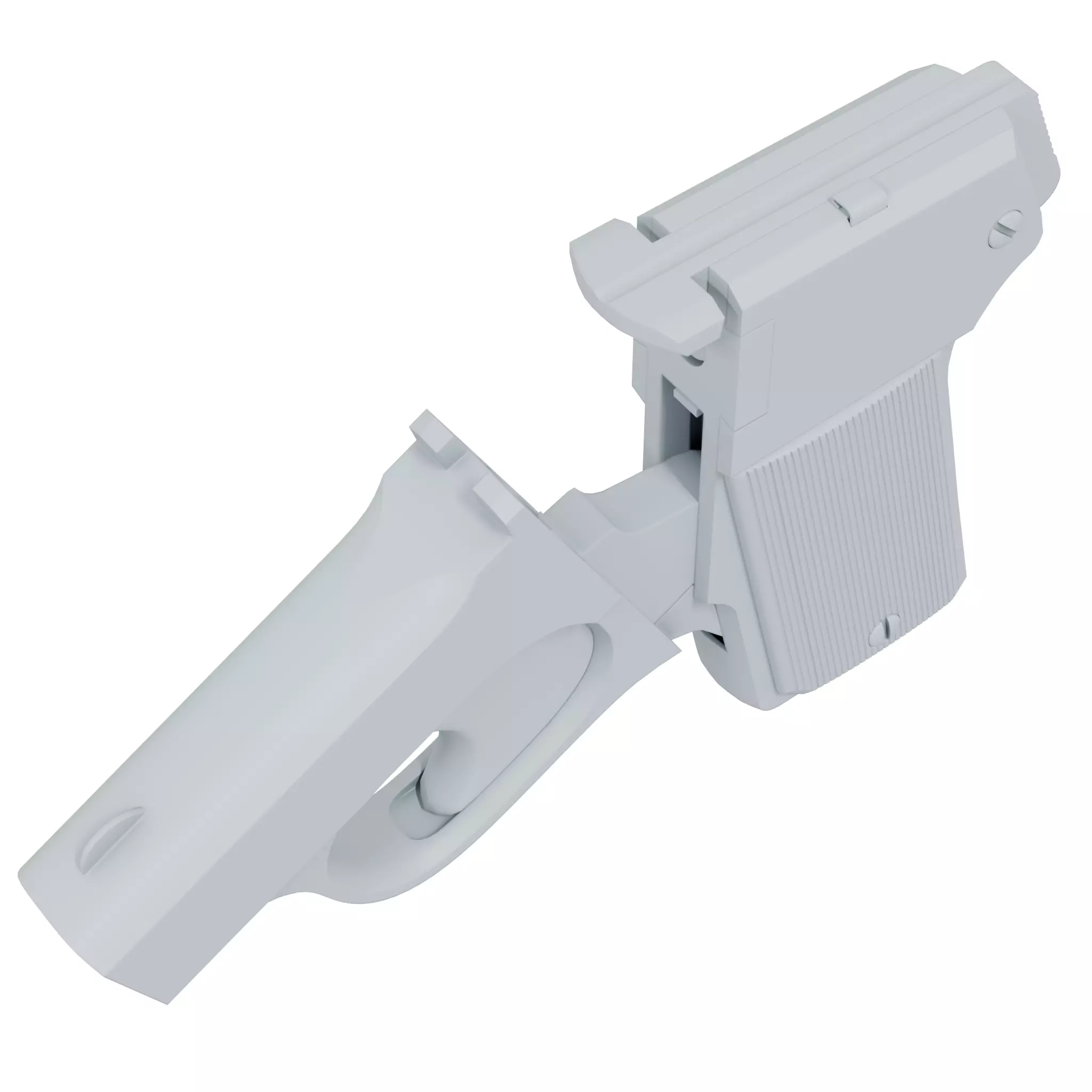 Game Ready Mossberg Brownie Pistol 3D Model Low High Poly 21k Low-poly 3D model_10