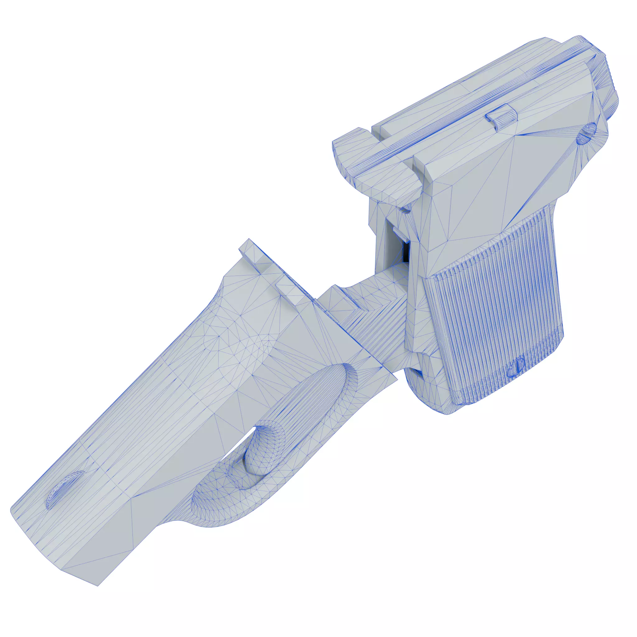 Game Ready Mossberg Brownie Pistol 3D Model Low High Poly 21k Low-poly 3D model_11