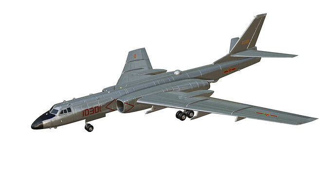 Xian-H6 bomber Low-poly 3D model