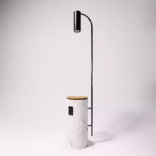 Floor lamp with marble base 