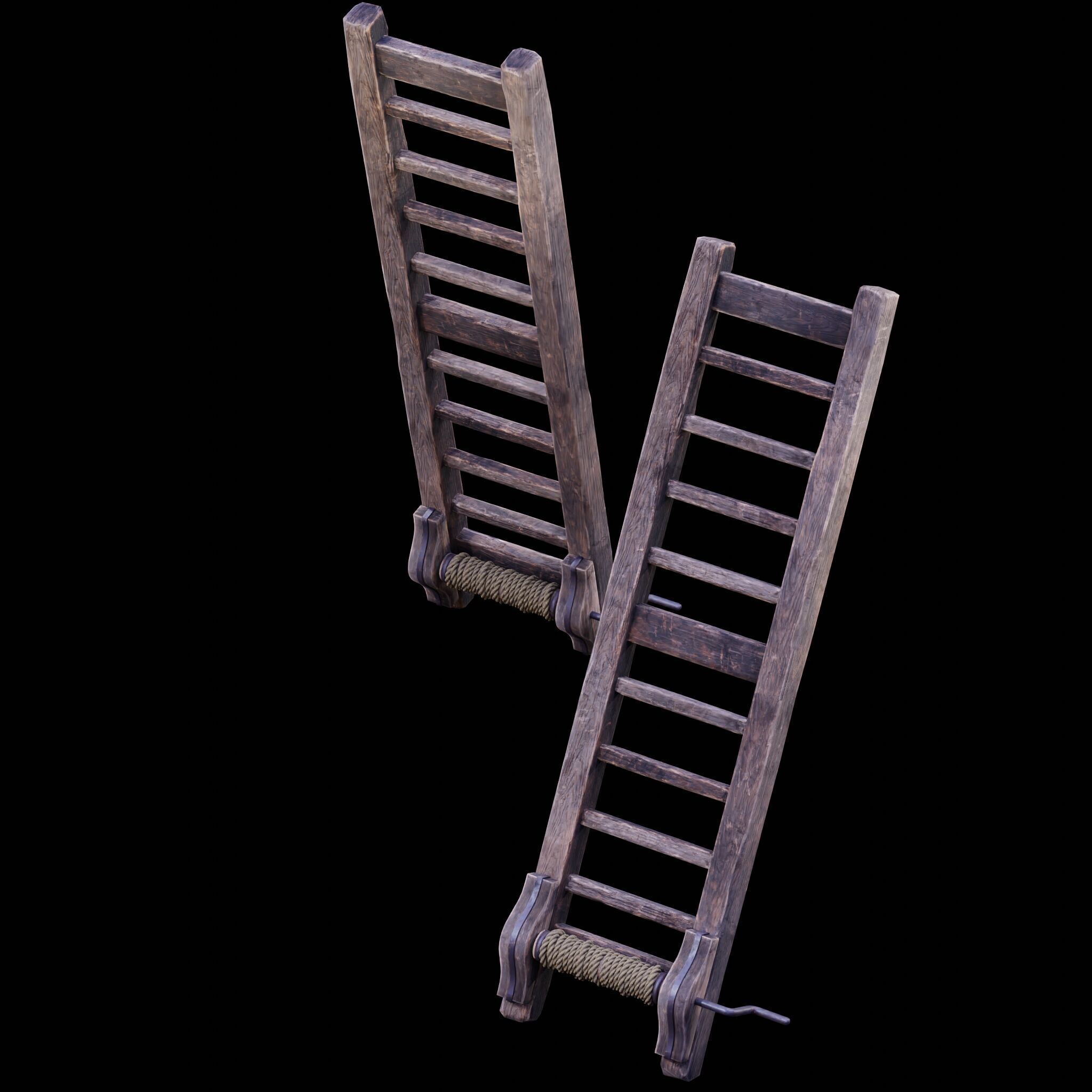 NANITE GAME READY - THE LADDER - RACK - MEDIEVAL TORTURE DEVICE Low-poly 3D model_24