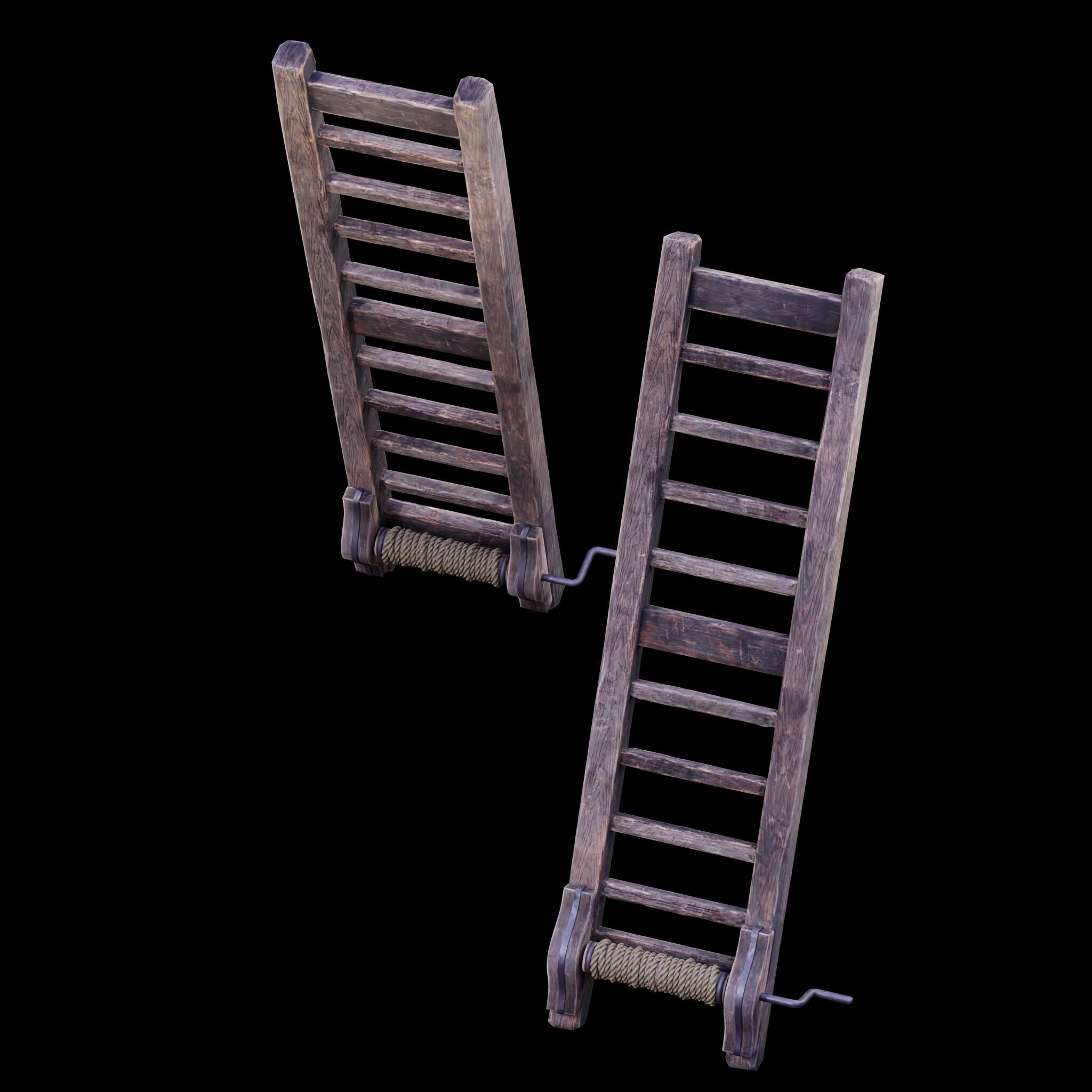 NANITE GAME READY - THE LADDER - RACK - MEDIEVAL TORTURE DEVICE Low-poly 3D model_30