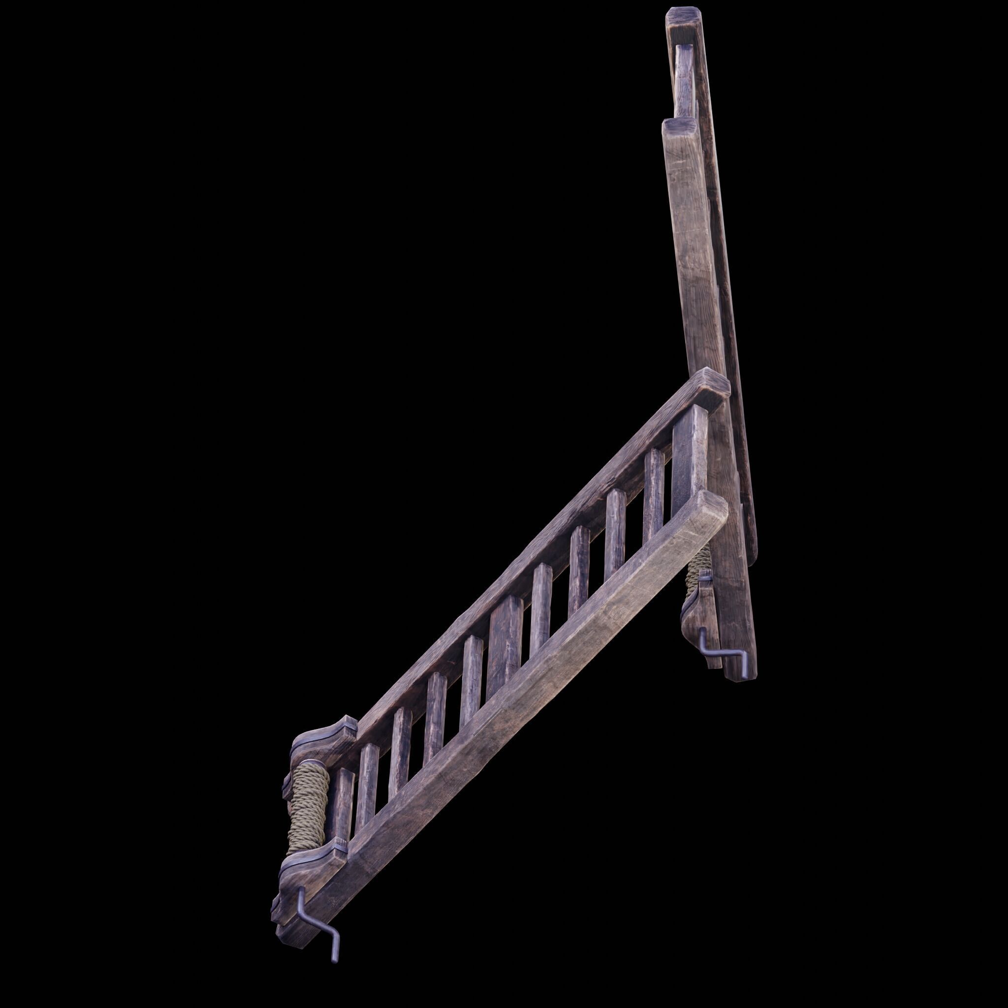 NANITE GAME READY - THE LADDER - RACK - MEDIEVAL TORTURE DEVICE Low-poly 3D model_23