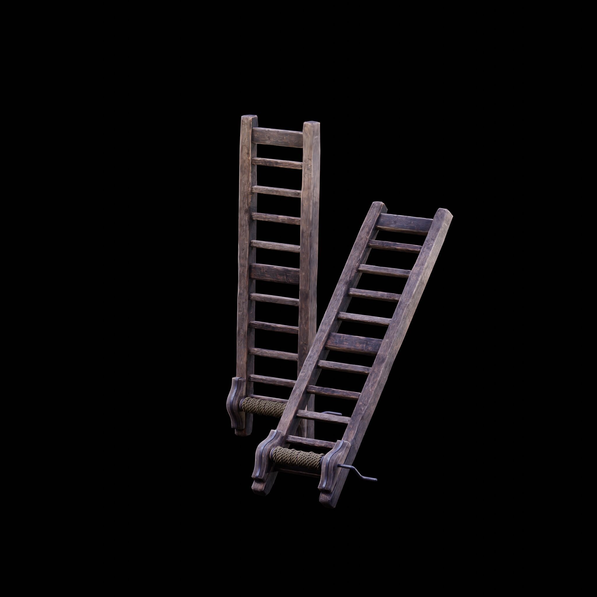NANITE GAME READY - THE LADDER - RACK - MEDIEVAL TORTURE DEVICE Low-poly 3D model_17