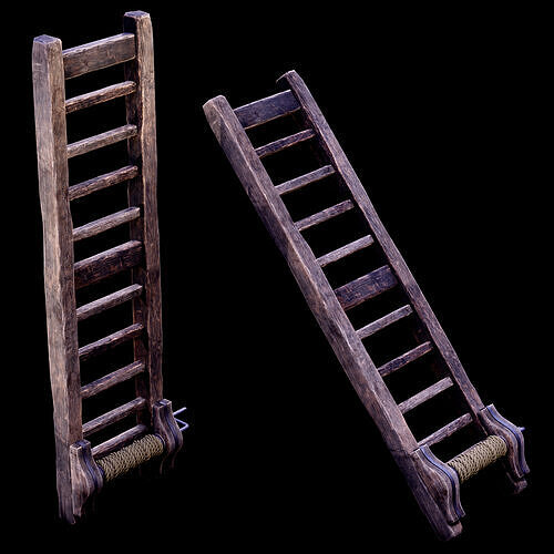 NANITE GAME READY - THE LADDER - RACK - MEDIEVAL TORTURE DEVICE  Low-poly 3D model