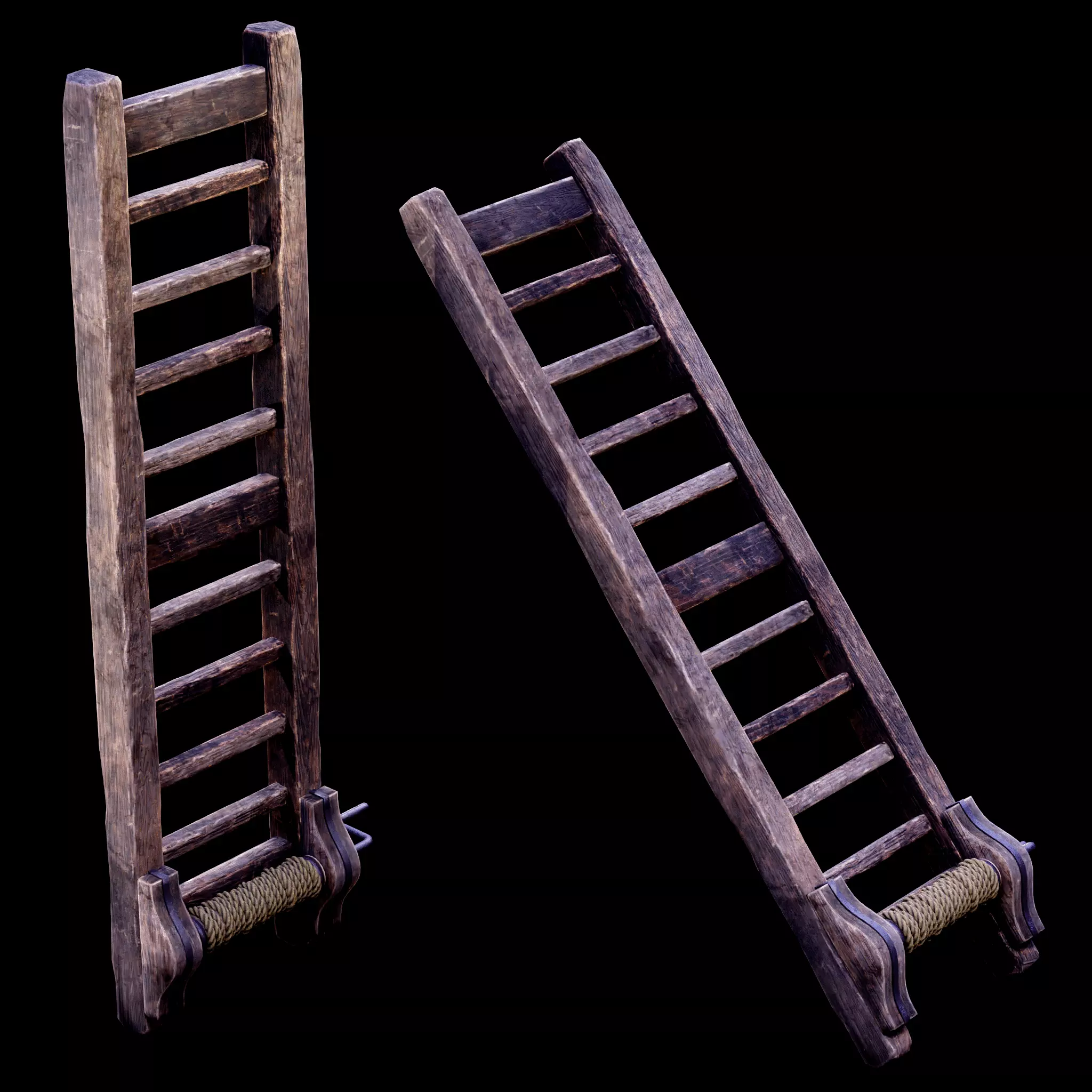NANITE GAME READY - THE LADDER - RACK - MEDIEVAL TORTURE DEVICE  Low-poly 3D model_0