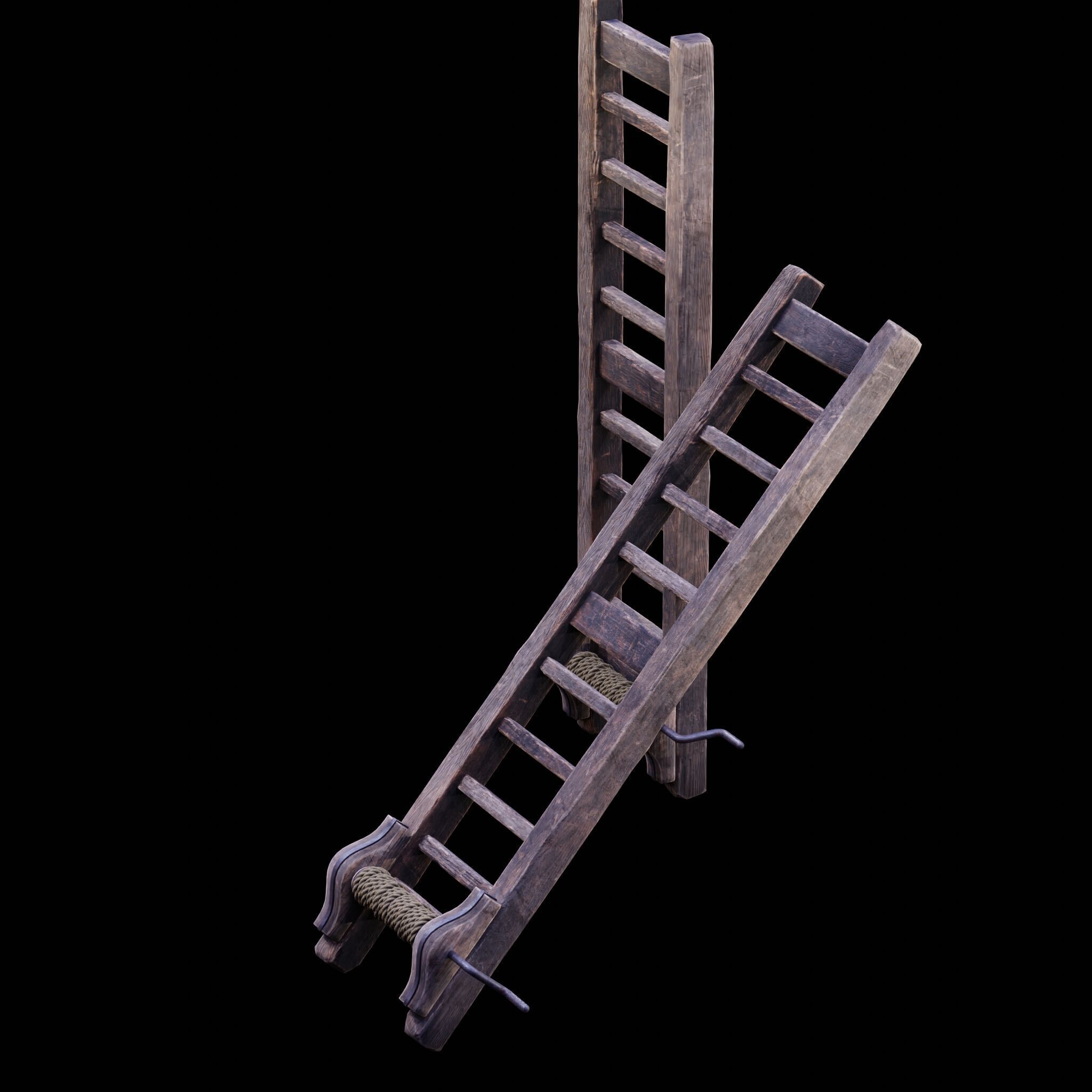 NANITE GAME READY - THE LADDER - RACK - MEDIEVAL TORTURE DEVICE Low-poly 3D model_18