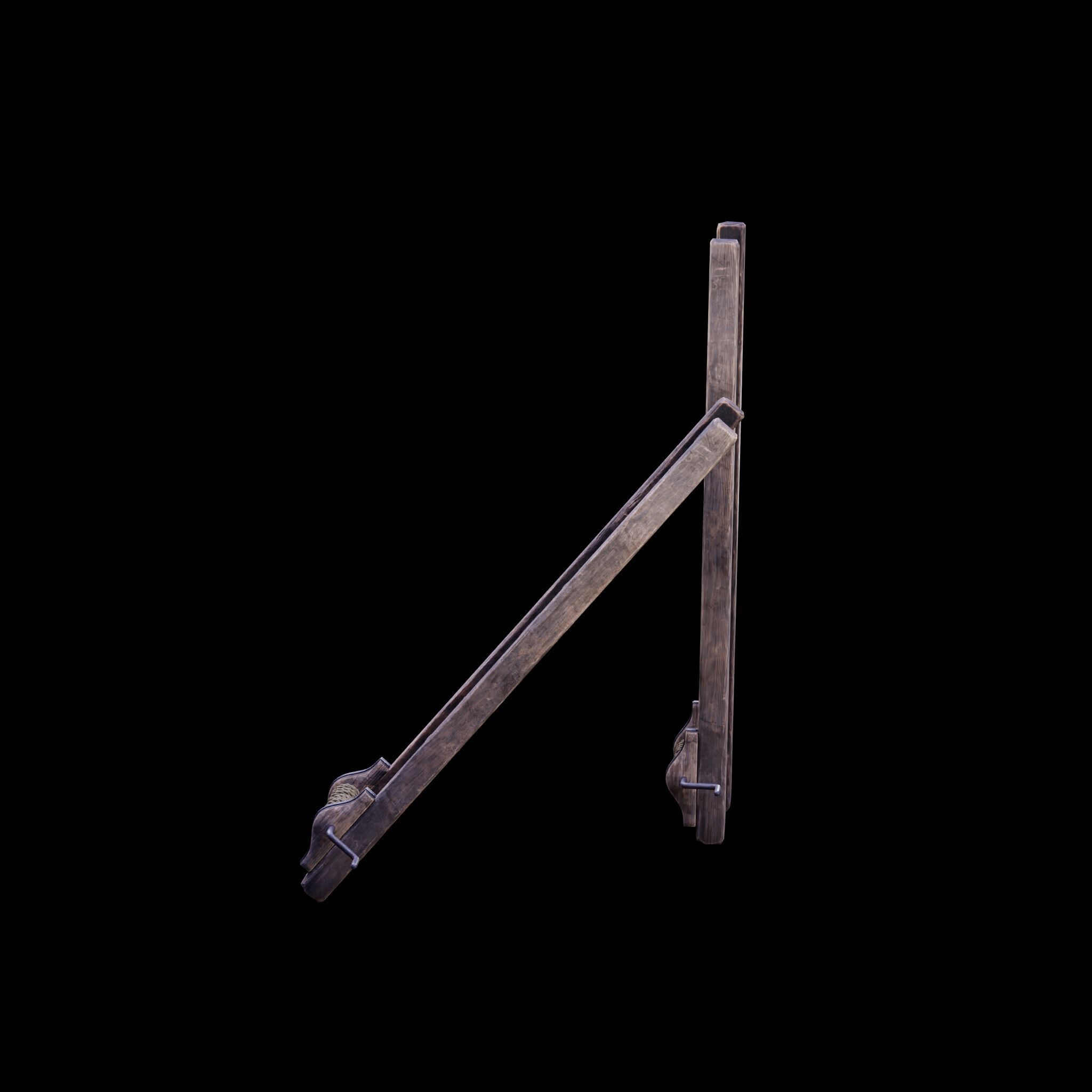 NANITE GAME READY - THE LADDER - RACK - MEDIEVAL TORTURE DEVICE Low-poly 3D model_16