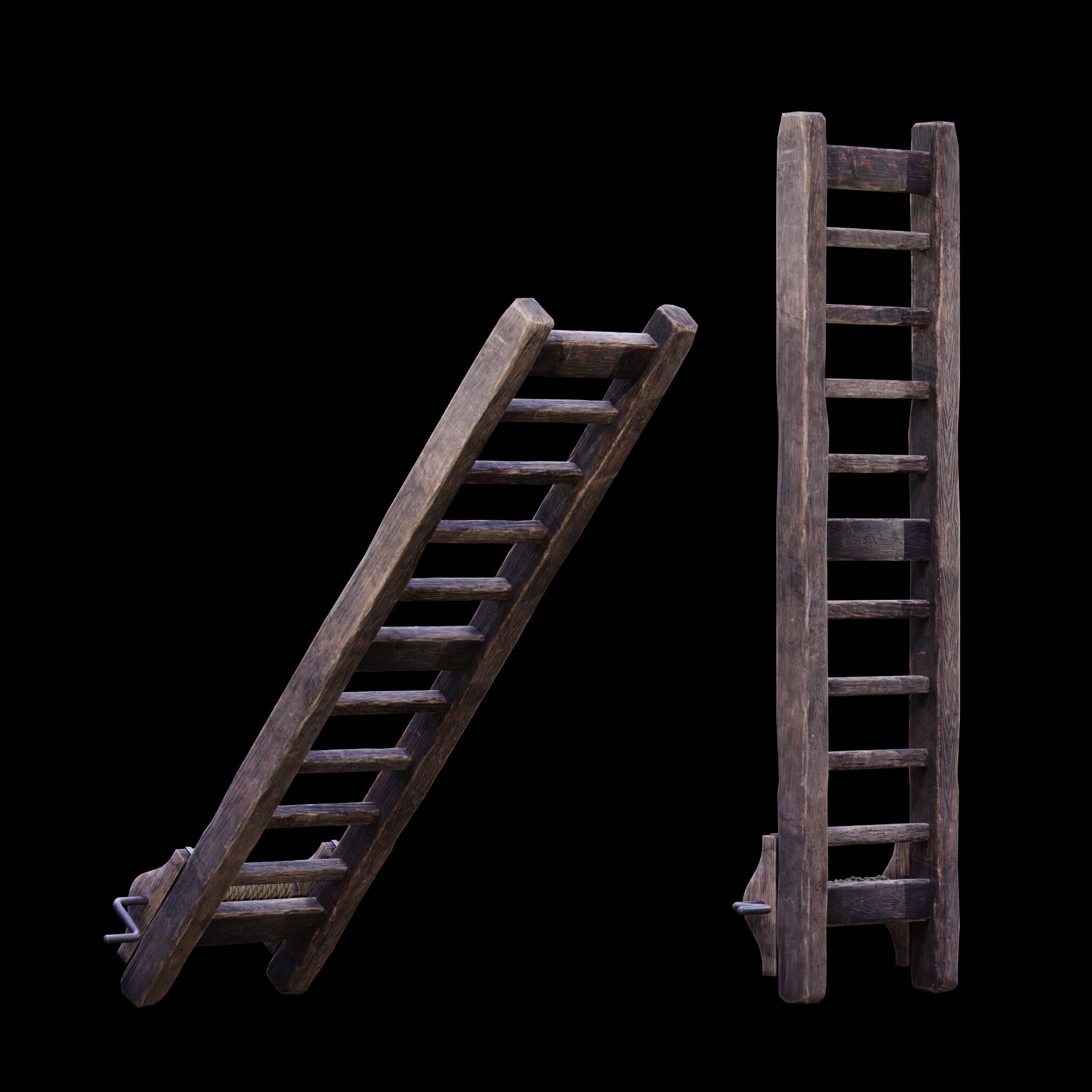 NANITE GAME READY - THE LADDER - RACK - MEDIEVAL TORTURE DEVICE Low-poly 3D model_14