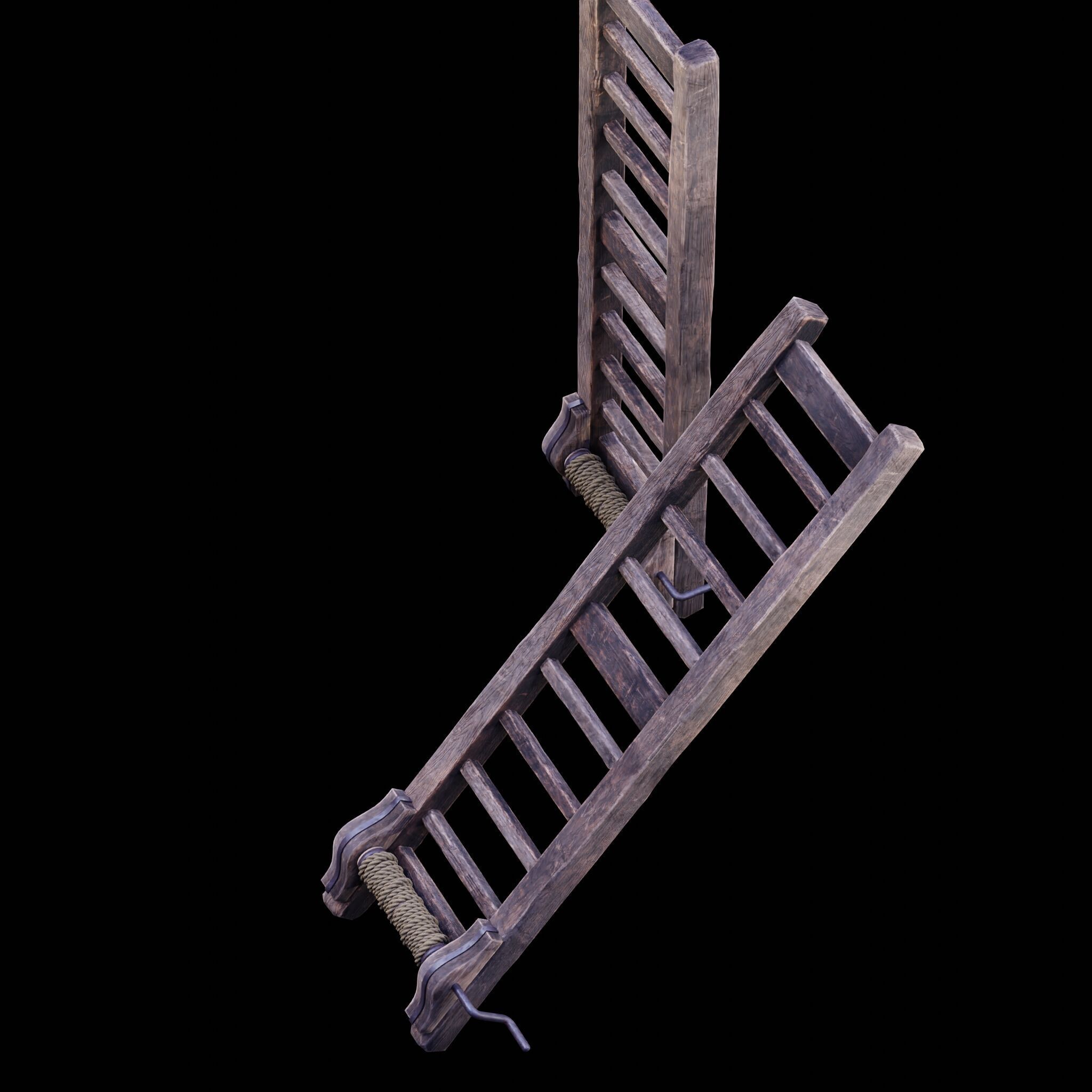 NANITE GAME READY - THE LADDER - RACK - MEDIEVAL TORTURE DEVICE Low-poly 3D model_28