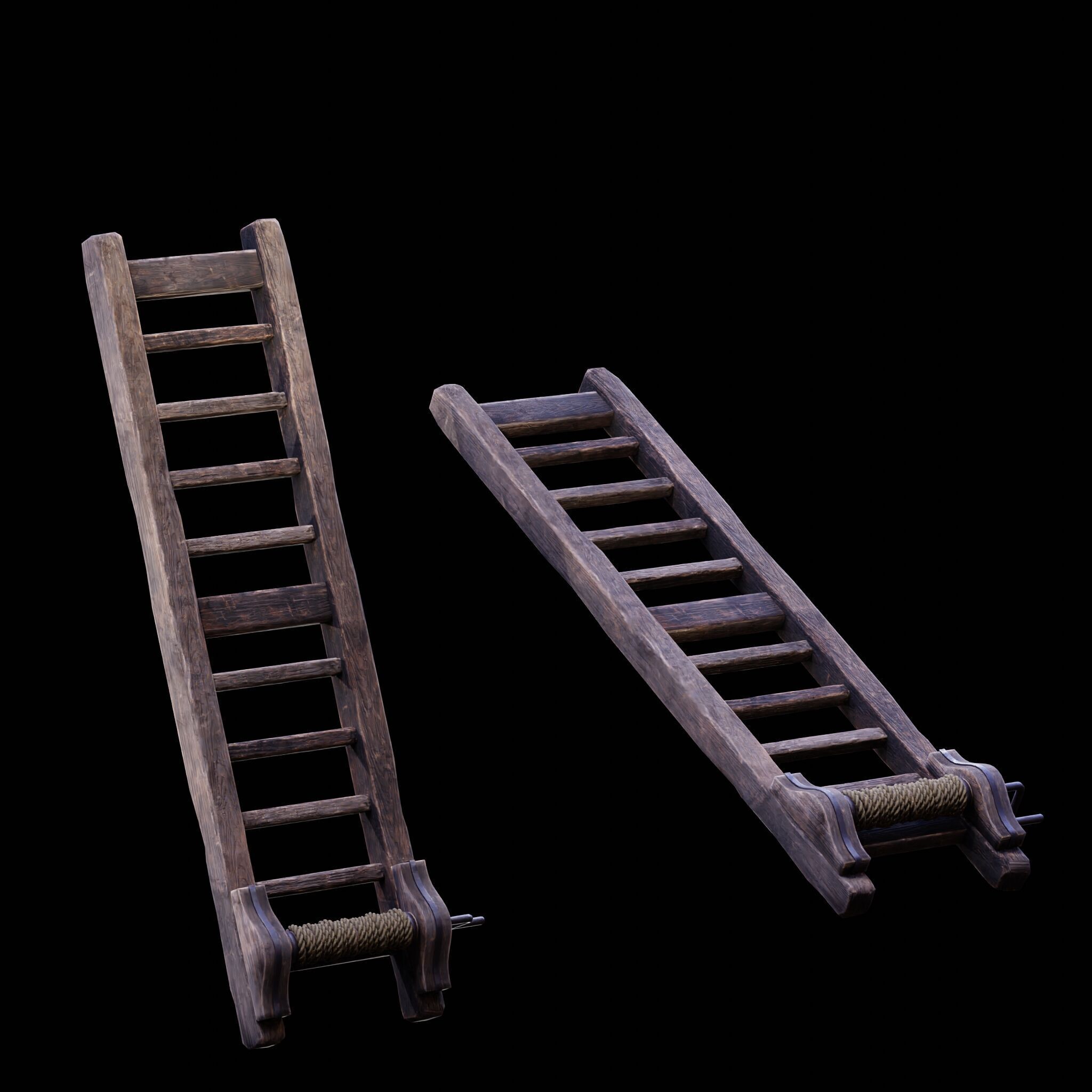 NANITE GAME READY - THE LADDER - RACK - MEDIEVAL TORTURE DEVICE Low-poly 3D model_35