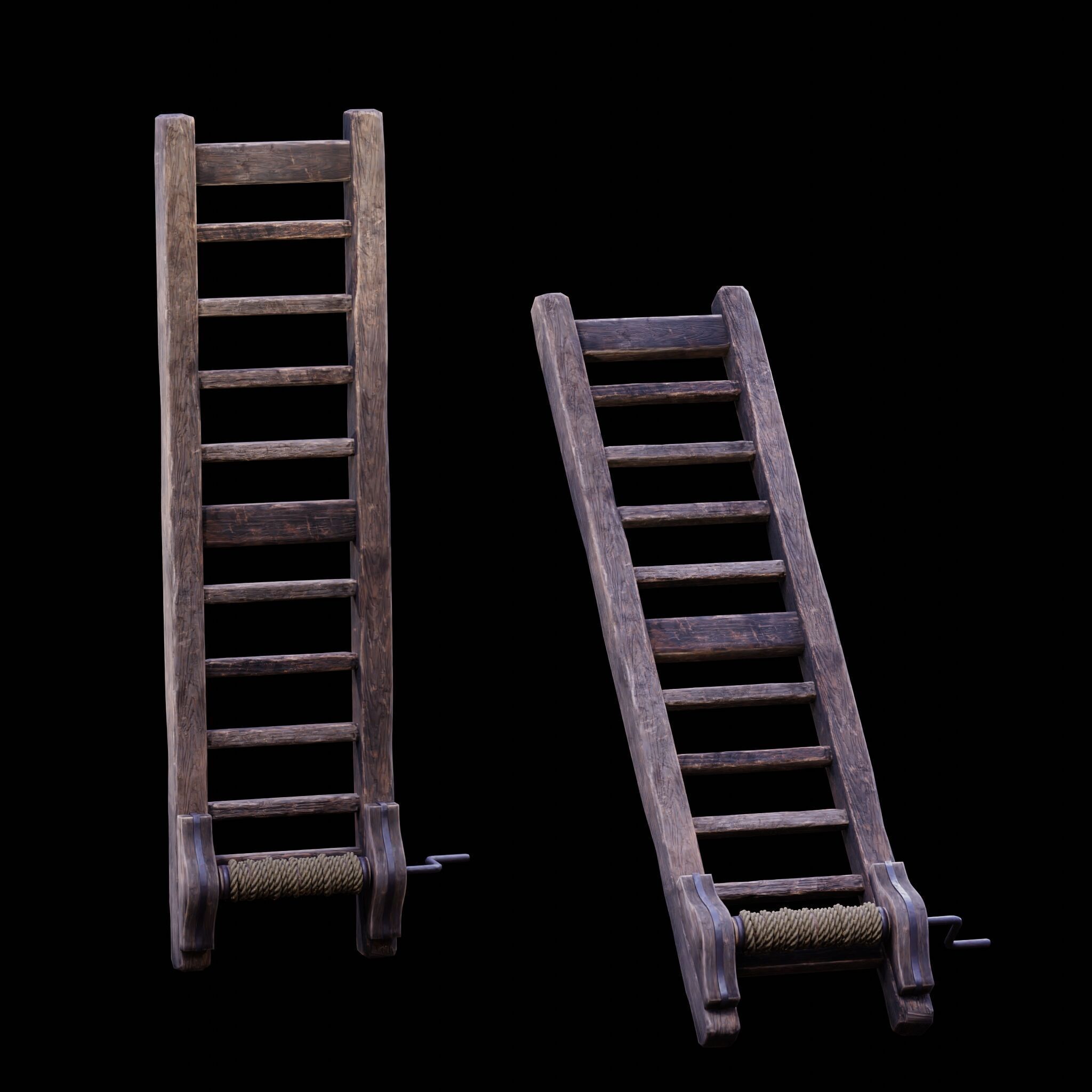 NANITE GAME READY - THE LADDER - RACK - MEDIEVAL TORTURE DEVICE  Low-poly 3D model_3