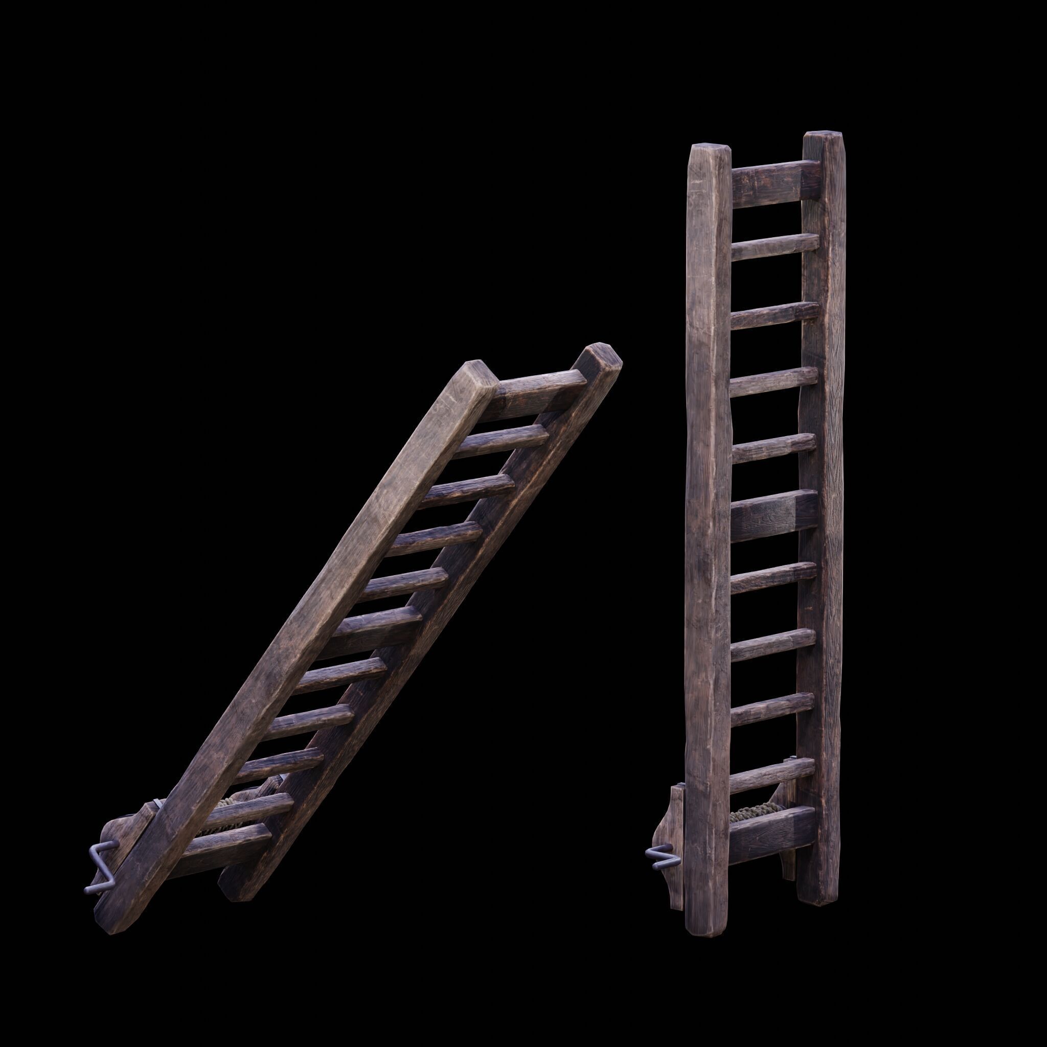 NANITE GAME READY - THE LADDER - RACK - MEDIEVAL TORTURE DEVICE  Low-poly 3D model_8