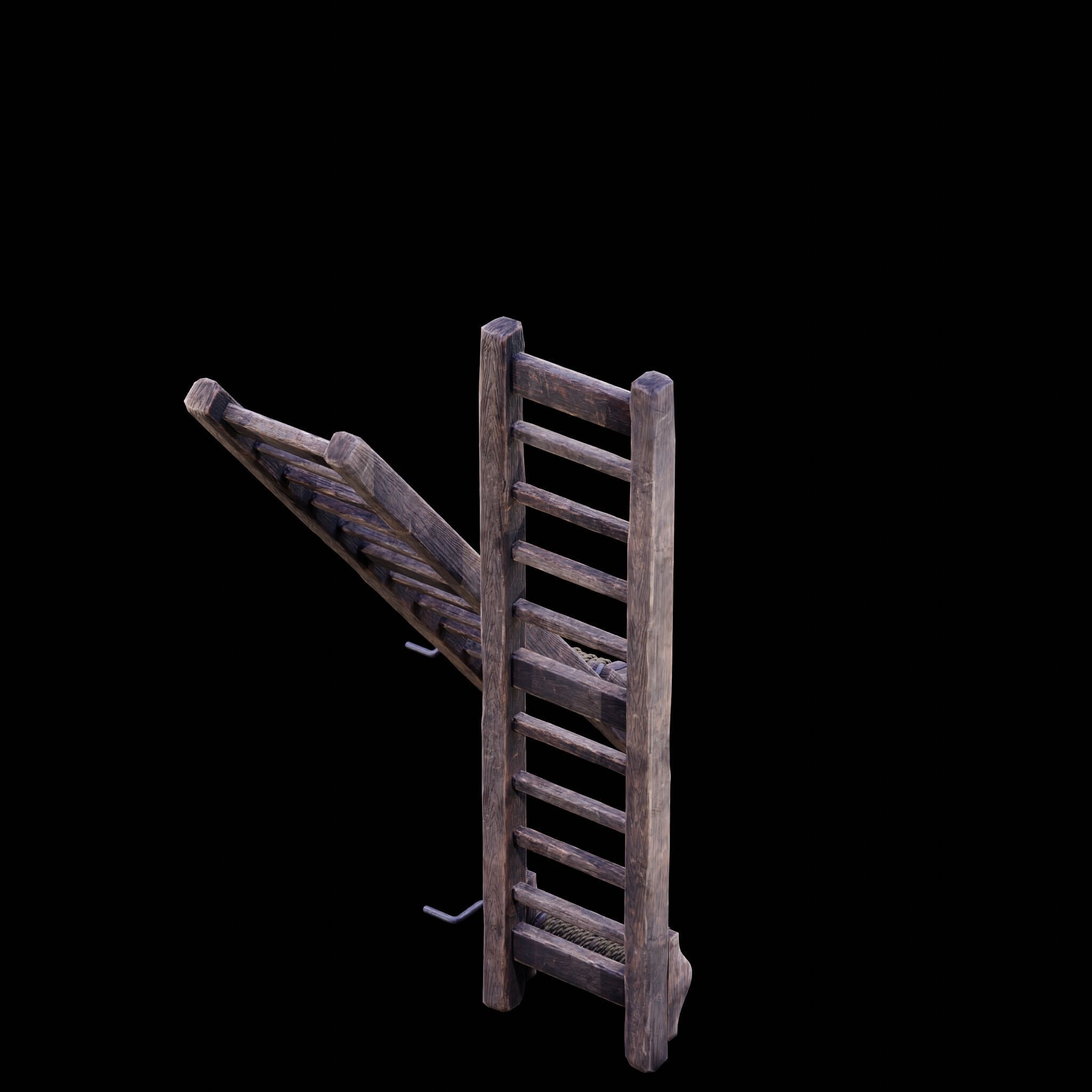 NANITE GAME READY - THE LADDER - RACK - MEDIEVAL TORTURE DEVICE Low-poly 3D model_26