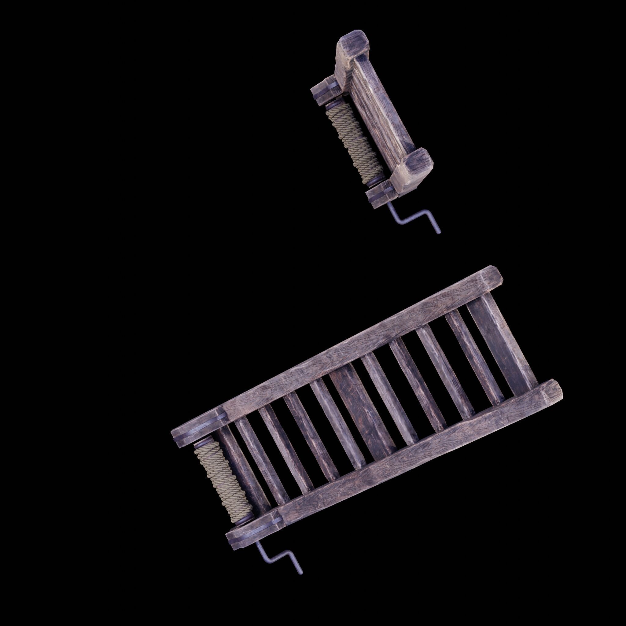 NANITE GAME READY - THE LADDER - RACK - MEDIEVAL TORTURE DEVICE Low-poly 3D model_38