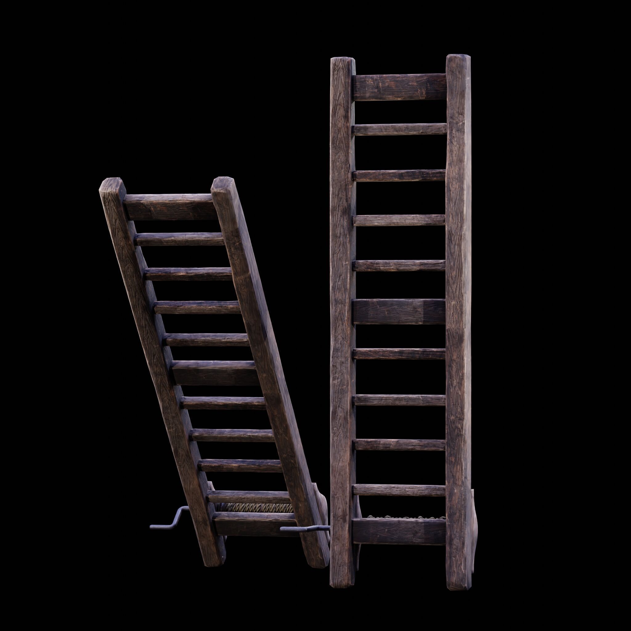 NANITE GAME READY - THE LADDER - RACK - MEDIEVAL TORTURE DEVICE Low-poly 3D model_13