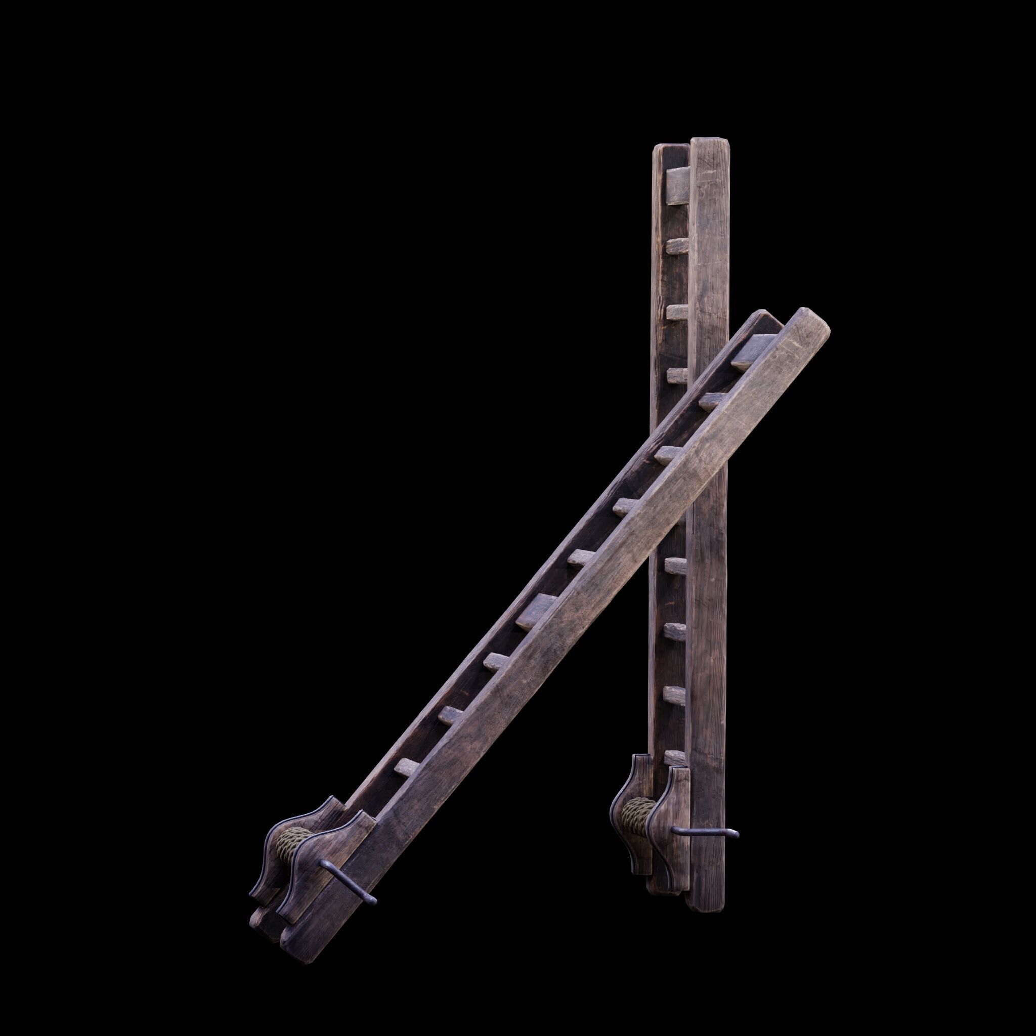 NANITE GAME READY - THE LADDER - RACK - MEDIEVAL TORTURE DEVICE Low-poly 3D model_31