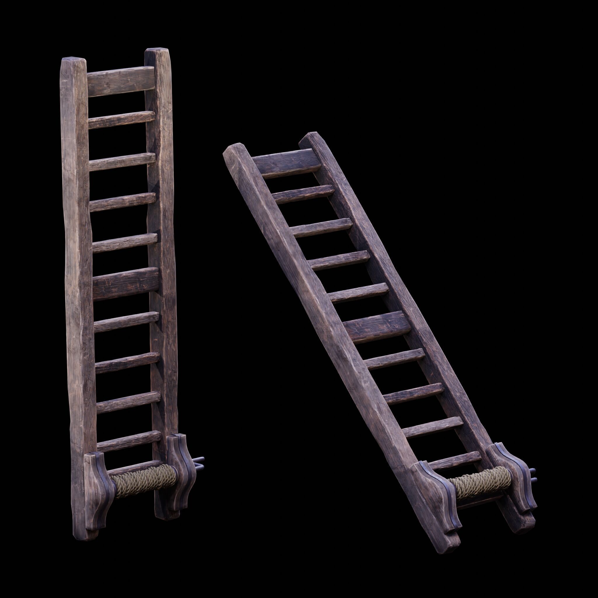 NANITE GAME READY - THE LADDER - RACK - MEDIEVAL TORTURE DEVICE Low-poly 3D model_21