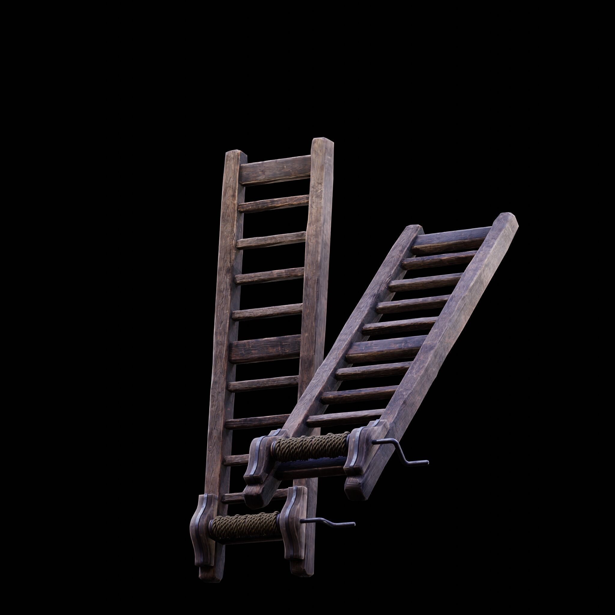 NANITE GAME READY - THE LADDER - RACK - MEDIEVAL TORTURE DEVICE Low-poly 3D model_33
