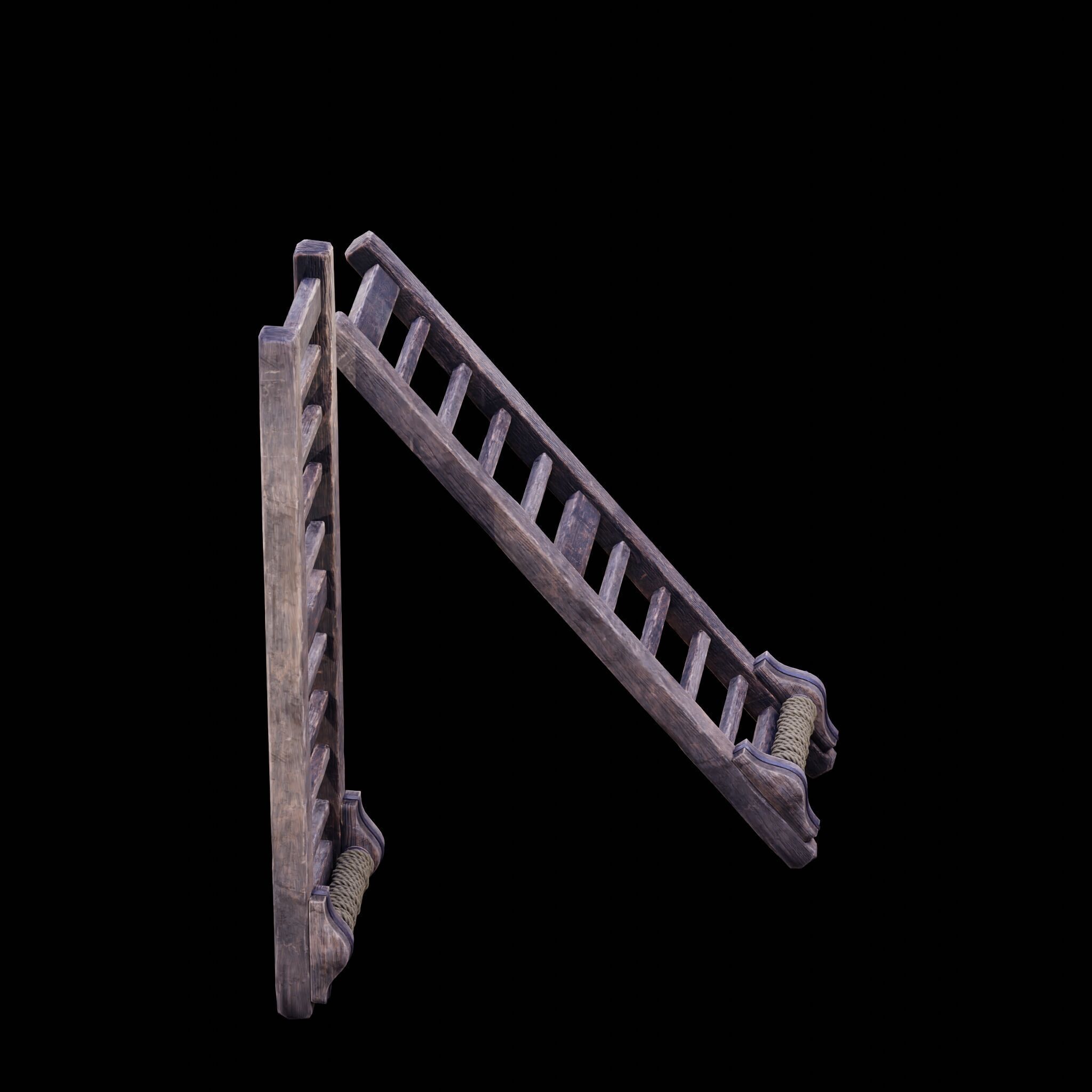 NANITE GAME READY - THE LADDER - RACK - MEDIEVAL TORTURE DEVICE Low-poly 3D model_25