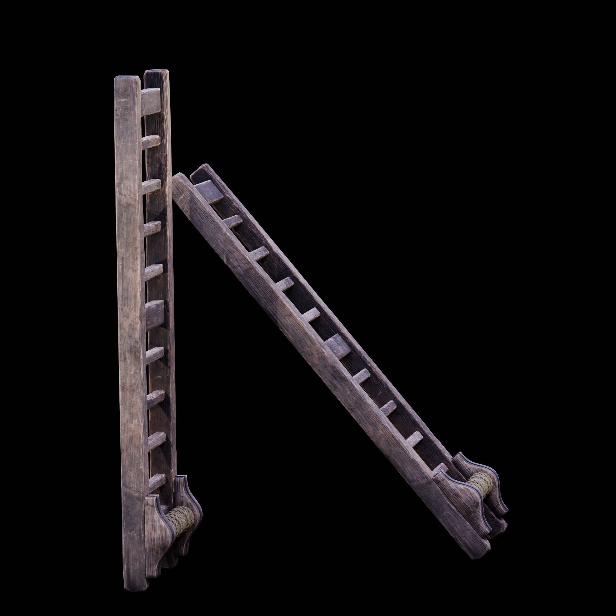 NANITE GAME READY - THE LADDER - RACK - MEDIEVAL TORTURE DEVICE  Low-poly 3D model_7