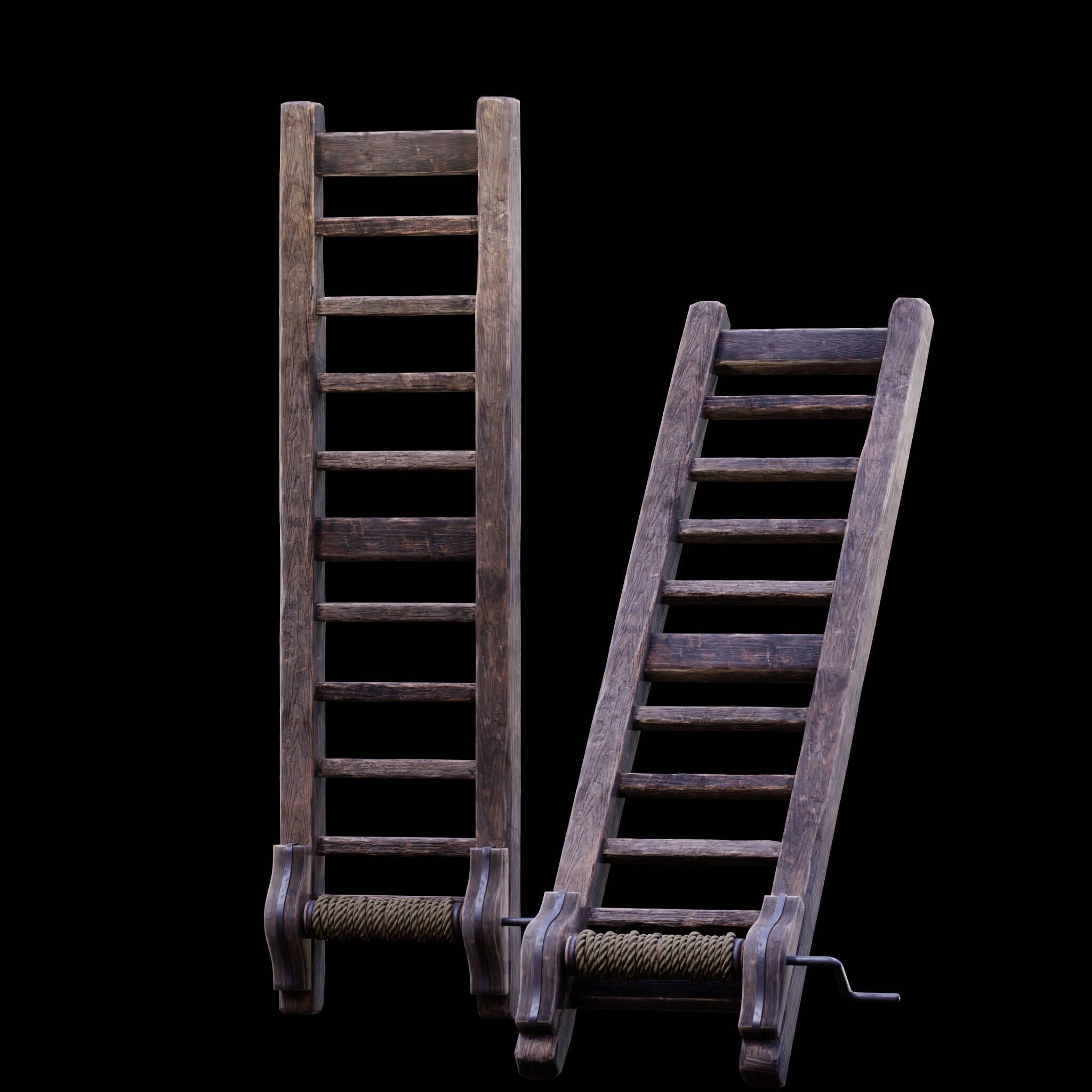 NANITE GAME READY - THE LADDER - RACK - MEDIEVAL TORTURE DEVICE  Low-poly 3D model_2