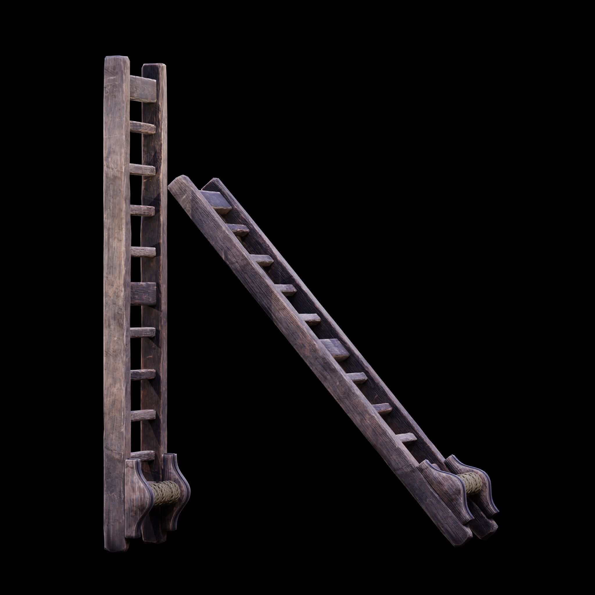 NANITE GAME READY - THE LADDER - RACK - MEDIEVAL TORTURE DEVICE Low-poly 3D model_11