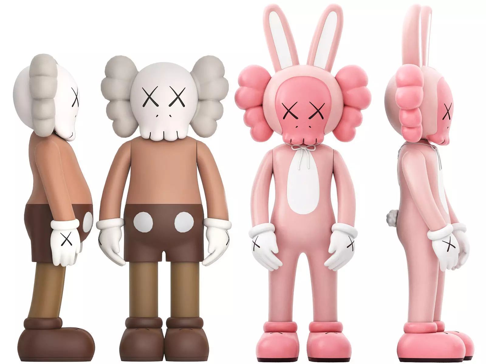 brown kaws and pink accomplice 3D model_0