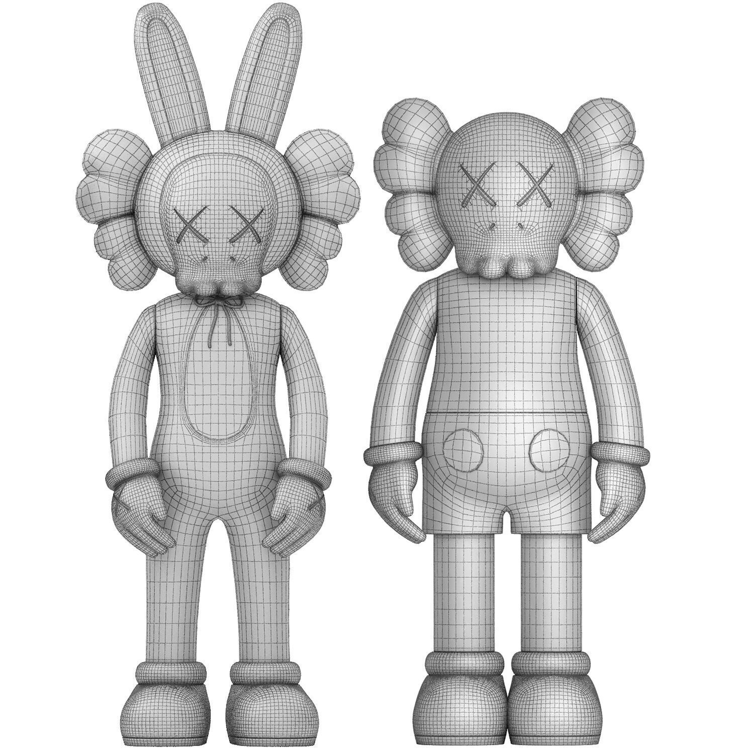brown kaws and pink accomplice 3D model_6