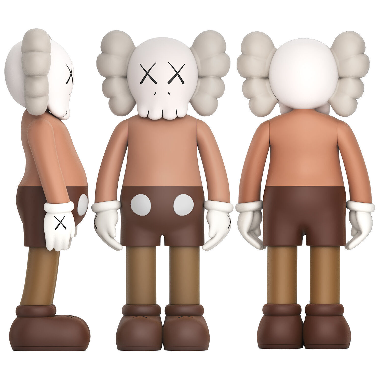 brown kaws and pink accomplice 3D model_2