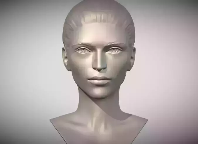 Beautiful woman bust 3D printing ready TYPE 1
