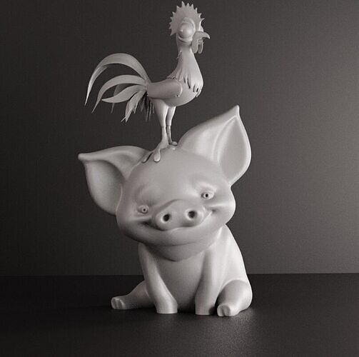 Pua AND Hei Hei   3D STL  Pre-Supports Lychee Slicer 3D print model