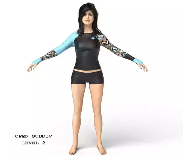 AD - Female Character 3D model AD - Female Character 3D model