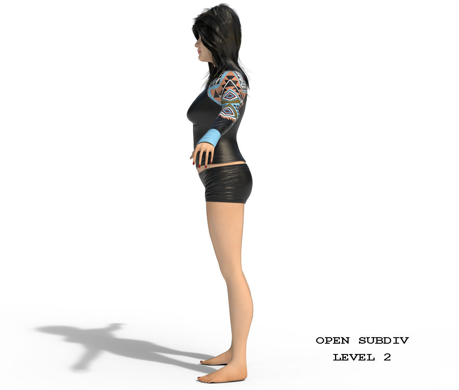 AD - Female Character 3D model_3