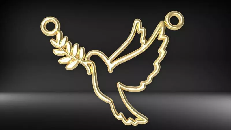 Dove pendant pigeon Light Weight Hollow Jewelry 3D print model