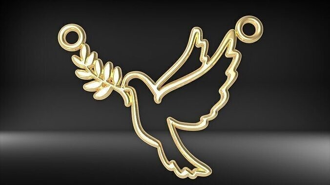 Dove pendant pigeon Light Weight Hollow Jewelry 3D print model