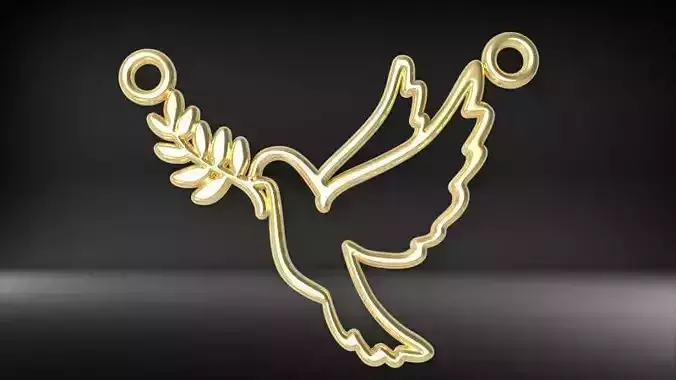 Dove pendant pigeon Light Weight Hollow Jewelry 3D print model