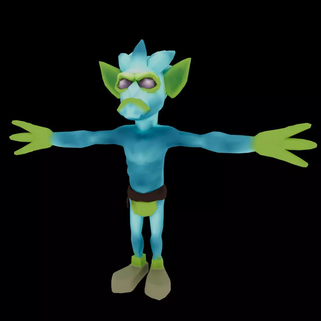 low poly enemy game character Low-poly 3D model_0