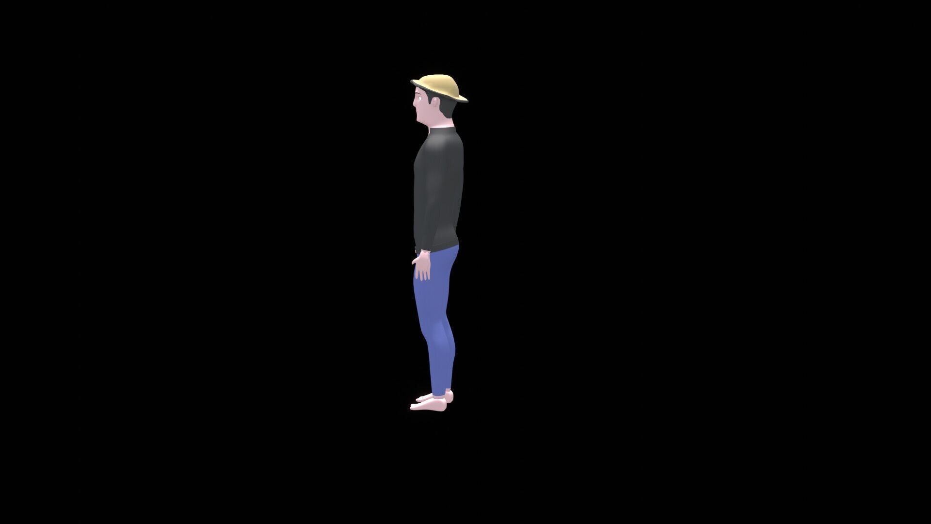 low poly citizen cartoon male character game ready Low-poly 3D model_1