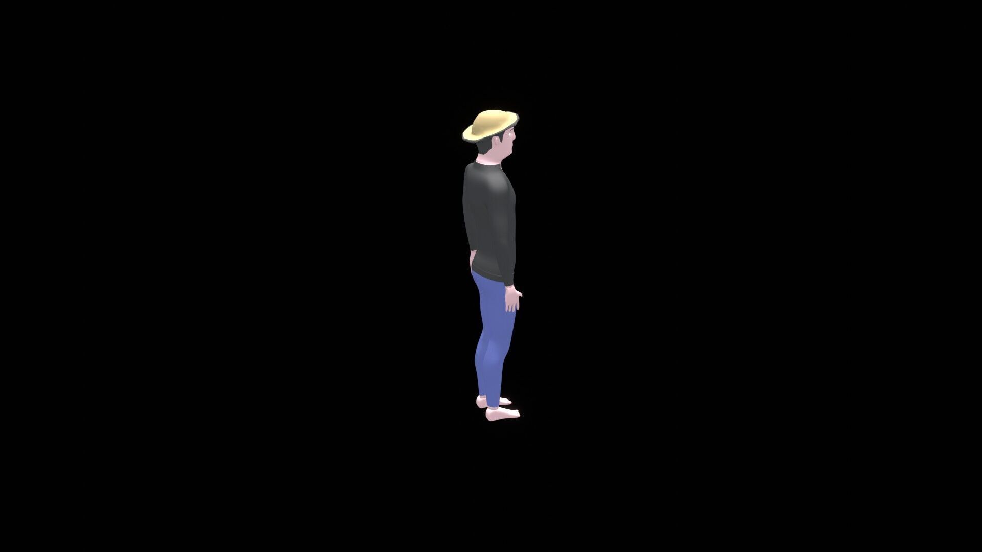 low poly citizen cartoon male character game ready Low-poly 3D model_7