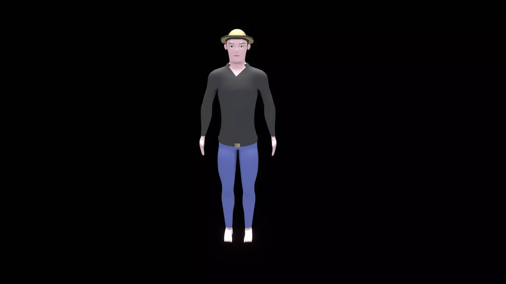 low poly citizen cartoon male character game ready Low-poly 3D model_0