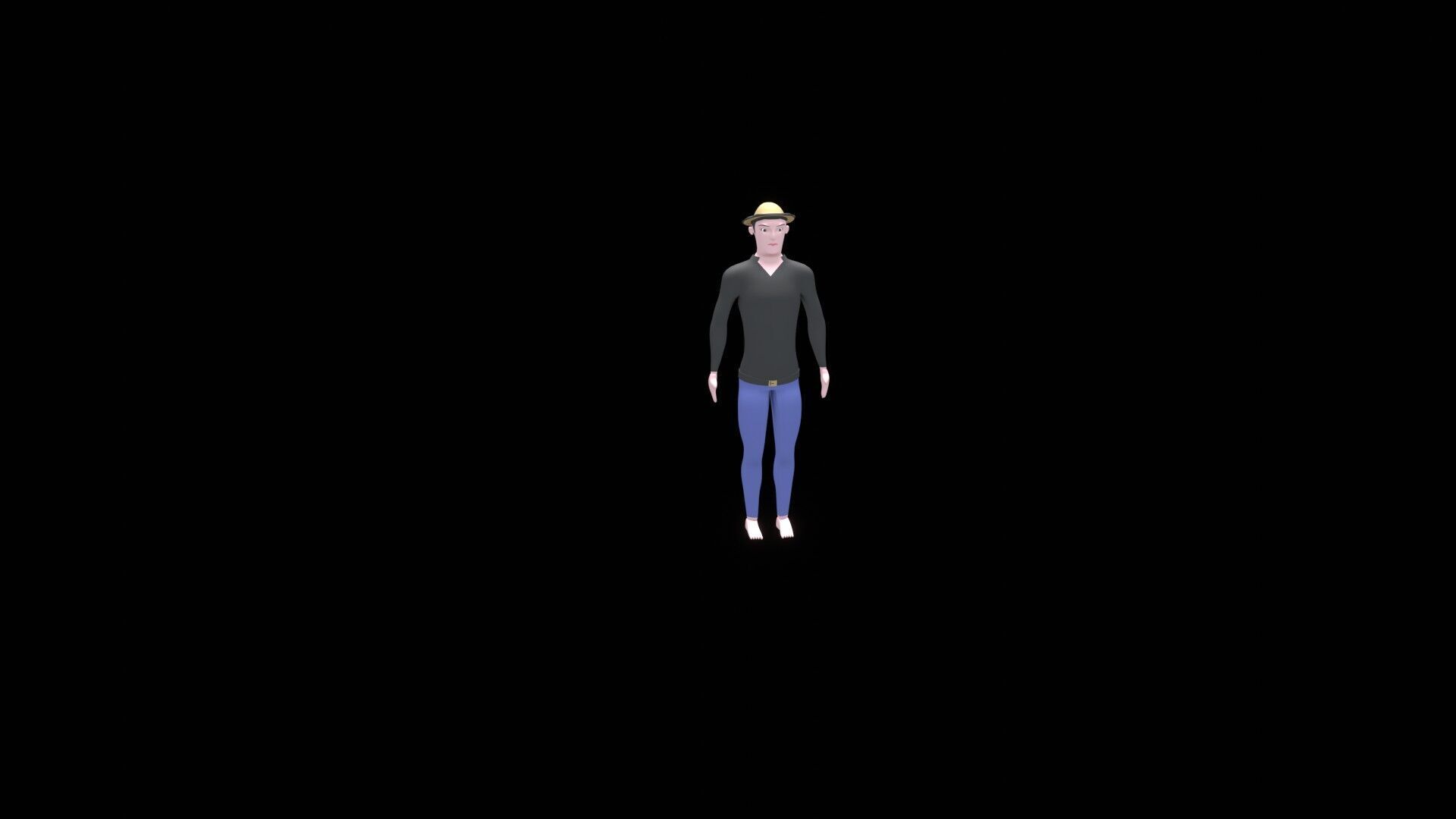 low poly citizen cartoon male character game ready Low-poly 3D model_11