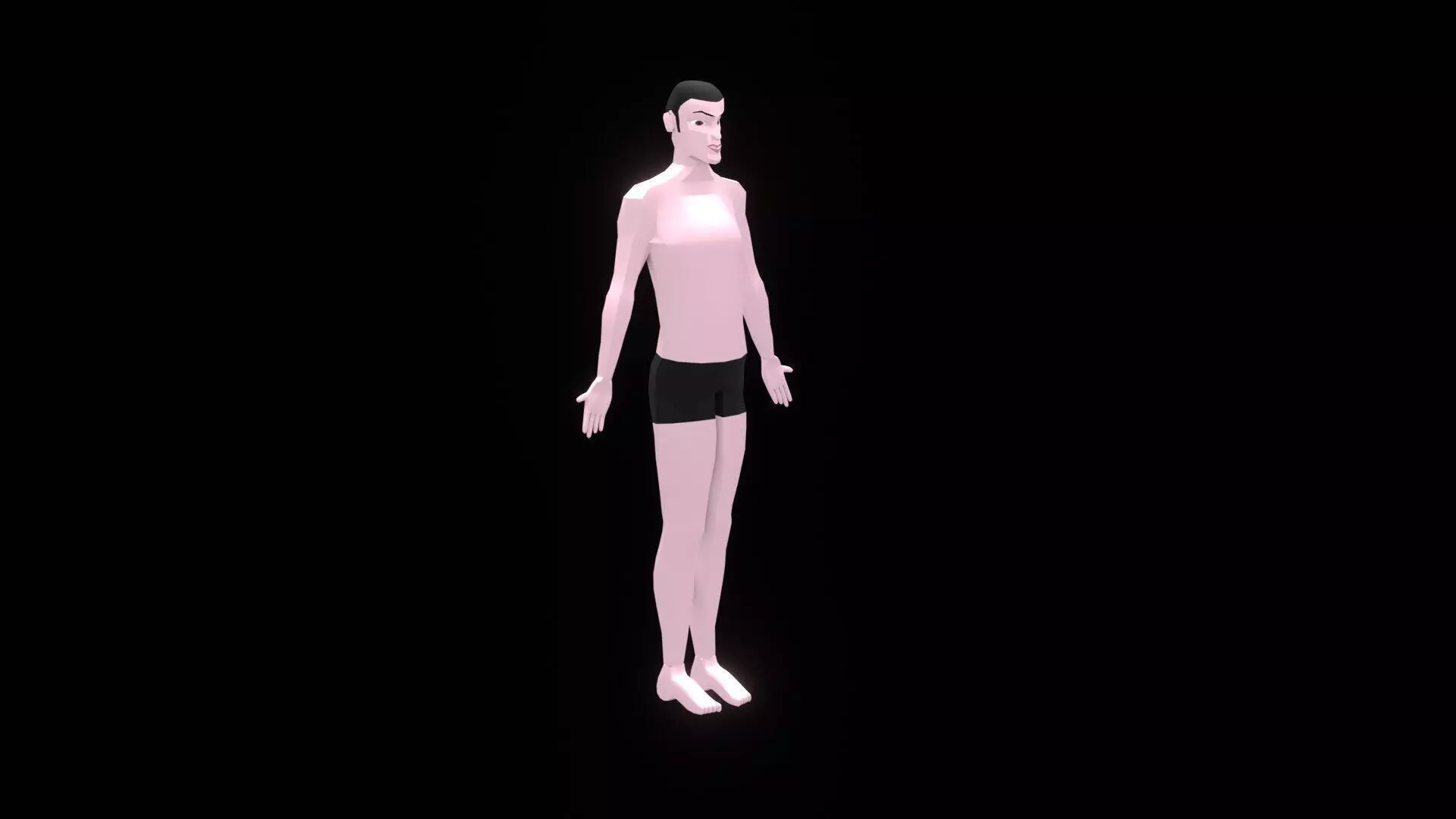 character low poly male cartoon citizen Low-poly 3D model_0