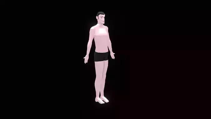 character low poly male cartoon citizen Low-poly 3D model