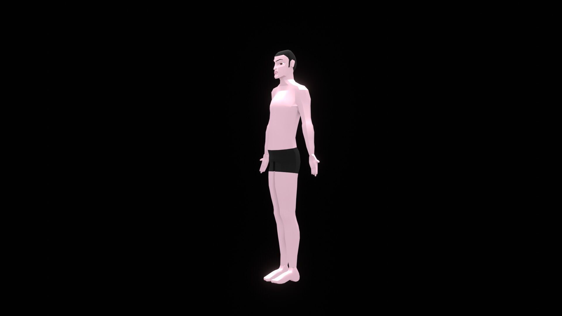 character low poly male cartoon citizen Low-poly 3D model_2