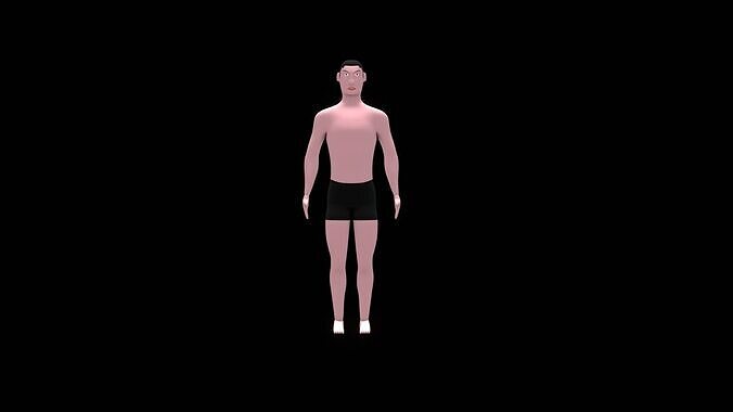 cartoon character male citizen low poly game ready Low-poly 3D model