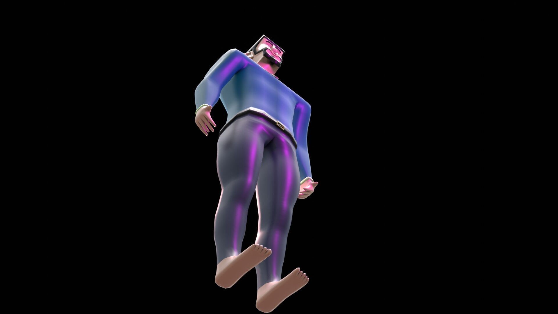 male character cartoon man low poly Low-poly 3D model_7